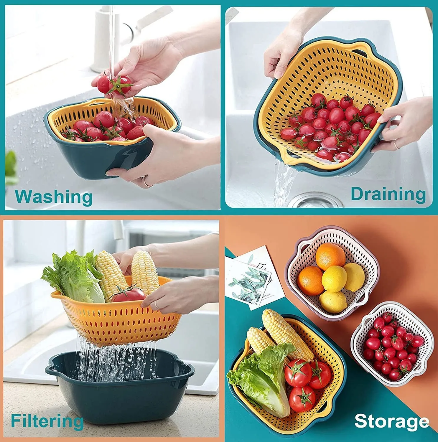 Hot Sale🔥Double Drain Basket-Buy More Save More